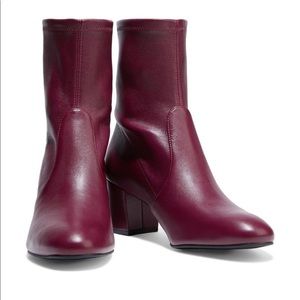 Stuart Weitzman Siggy Stretch Leather Boot Red